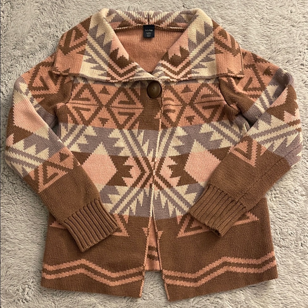 Gap Tribal Patterned Brown Sweater SZ 5